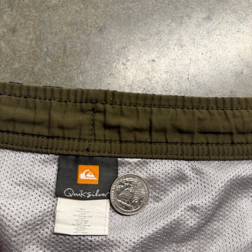 Quiksilver Mens Brown Tribal Geometric‎ Board Shorts Swim Trunks Size Large L